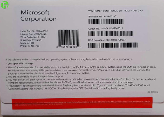 Microsoft Windows 10 υπέρ πολυ γλωσσική 100% σε απευθείας σύνδεση ενεργοποίηση συσκευασίας cOem