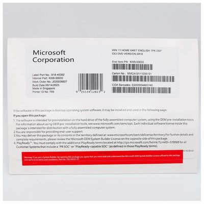 Microsoft Windows 11 Home OEM Package 100% Online Activation Digital License
