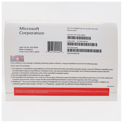 Microsoft Windows 10 Pro 64-Bit OEM Software DVD And Key Sticker Enterprise Version