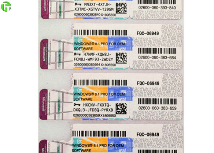 X19 Version Microsoft Windows 8.1 COA Sticker Windows 8.1 Product Key Code