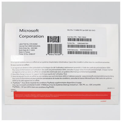 Microsoft Windows 11 Pro 64-bit γαλλικό DVD OEM Συστήματος κατασκευαστή πακέτο για νέους υπολογιστές