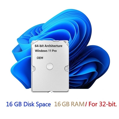 Αρχιτεκτονική 64-bit Windows 11 Pro OEM 16 GB Χώρος στον Δίσκο 1 GB RAM Για 32-bit