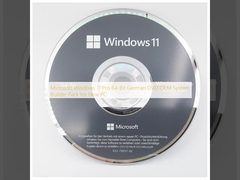Microsoft Windows 11 Pro 64-bit Γερμανικό DVD OEM Πακέτο Κατασκευαστή Συστήματος για Νέο PC